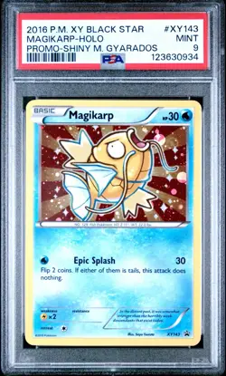 2016 POKEMON XY BLACK STAR XY143 MAGIKARP HOLO PROMO SHINY MEGA GYARADOS PSA 9 - Image 1