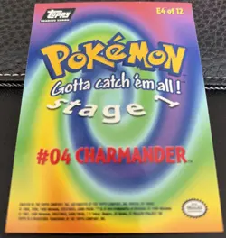 CHARMANDER 1999 Topps Pokemon Movie Animation Edition BLACK LOGO #E4 Vintage NM - Image 2