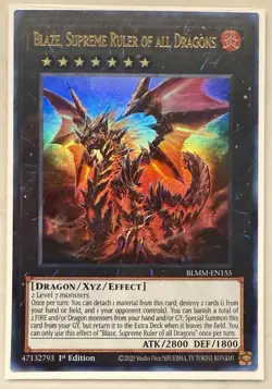 Yugioh! Blaze, Supreme Ruler of all Dragons - BLMM-EN155 - Ultra Rare - 1st Edit - Image 1