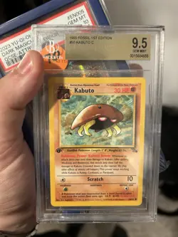 Pokemon TCG Kabuto Fossil Card 50/62 1st Edition - BGS Gem Mint 9.5 💎 👑 - Image 1