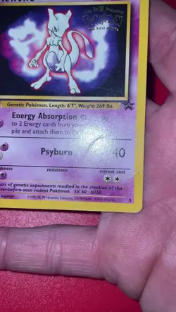 Mewtwo #3 Kids WB Movie Promo 1999 Non Holo – Heavy Play HP Pokemon Card WOTC - Image 2