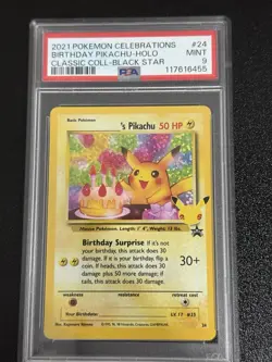 Pokemon TCG Birthday Pikachu Trading Card #24 Celebrations Classic Collection - Image 1