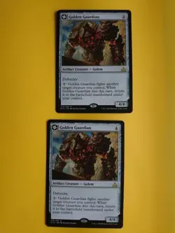 Golden Guardian x2 RIX artifact golem Magic the Gathering 2 rare Card. - Image 1