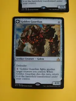 Golden Guardian x2 RIX artifact golem Magic the Gathering 2 rare Card. - Image 2