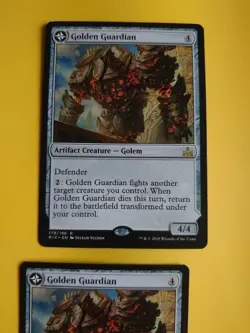 Golden Guardian x2 RIX artifact golem Magic the Gathering 2 rare Card. - Image 3