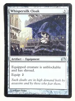 MTG Whispersilk Cloak 115/156 Planechase 2012 Regular LP - Image 1
