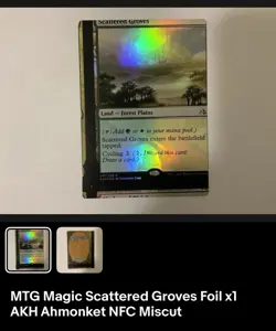 MTG Scattered Groves Foil x1 AKH NFC Proof Plains Lunter Full Art #250 Signed - Image 4