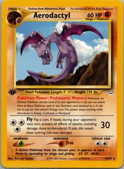 Aerodactyl 15/64 Rare Neo Revelation 1st Edition Pokemon NM - Image 1
