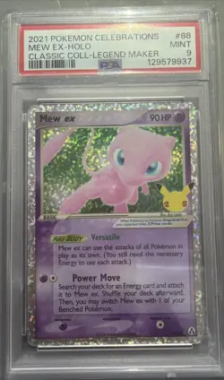 2021 POKEMON SWORD & SHIELD CELEBRATIONS CLASSIC COLLECTION #88/92 MEW EX PSA 9 - Image 1