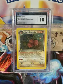 Pokemon 2000 1st Edition Dark Dugtrio Holo Team Rocket CGC GEM MINT 10 W/SWIRL - Image 3