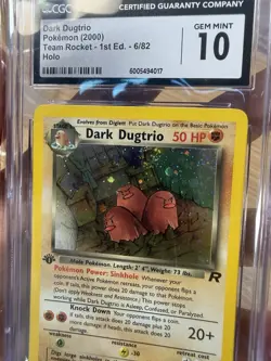 Pokemon 2000 1st Edition Dark Dugtrio Holo Team Rocket CGC GEM MINT 10 W/SWIRL - Image 4