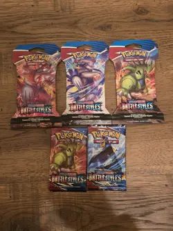 Pokemon Sword & Shield Battle Styles 3 Blisters and 2 Booster Packs! - Image 1