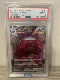 Pokemon Gengar VMAX 157/264 Swsh08: Fusion Strike Holo PSA 10! - Image 1