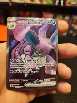 Team Rockets Nidoking EX 216/182 Destined Rivals Ultra Rare Full Art Pokemon NM - Image 1