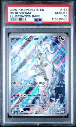 N's Reshiram #167 PSA 10 Journey Together 2025 Pokemon Illustration Rare - Image 1