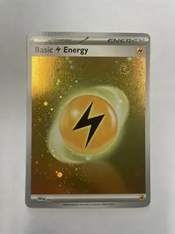 Pokemon Lightning Energy Cosmos Holo SVE 004 MEW 151 NM 1 SWIRL - Image 1