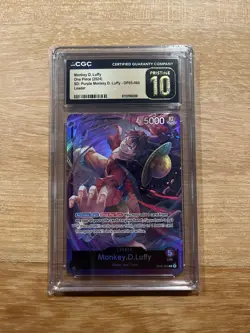 One Piece CGC Pristine 10 Monkey D. Luffy Op05-060 SD: Purple Leader - Image 1
