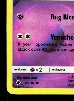 Venipede 56/147 Burning Shadows LP Reverse Holo Pokemon Card TCG - Image 4