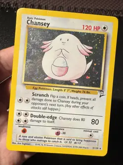 Pokemon TCG Chansey Base Set 2 Holo Unlimited Rare Card 3/130 - Image 3