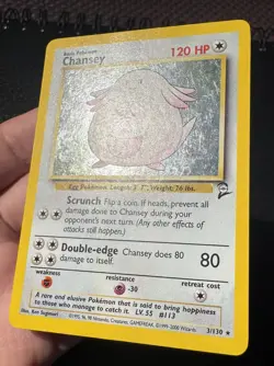 Pokemon TCG Chansey Base Set 2 Holo Unlimited Rare Card 3/130 - Image 5