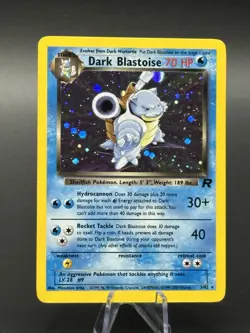 Dark Blastoise Holo Rare Team Rocket 3/82 Pokemon Card - WOTC 1999 - Image 1