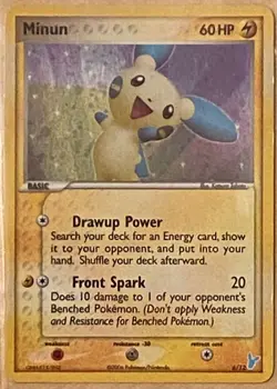 Pokemon 6/12 Minun 2006 Holo Plusle & Minun TCG Card - Image 1