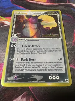 Nidoking 6/101 EX Dragon Frontiers Pokemon Card Reverse Holo Foil Rare MP - Image 2