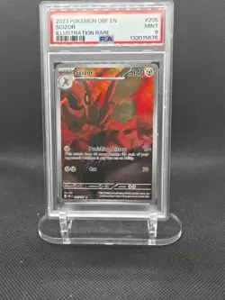 Scizor Pokemon TCG Sv03: Obsidian Flames Holo Illustration Rare 205/197 PSA 9 - Image 1
