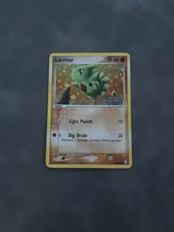 Pokemon TCG EX Team Rocket Returns Larvitar 63/109 Stamped Reverse Holo LP - Image 1