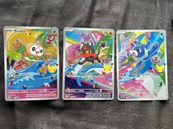 Rowlet, Litten & Popplio First Partner Illustration Collection Promo Set Pokemon - Image 1
