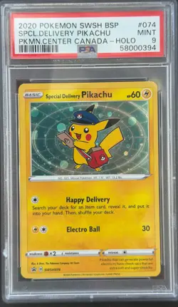 Pokemon Special Delivery Pikachu SWSH074 - PSA 9 MINT - Canada Pkmn Center Promo - Image 1