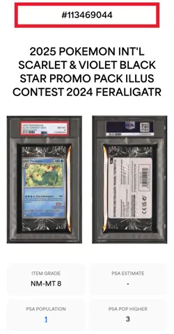 2024 Pokemon Illustration PSA 8 Sealed Promo 3 Pack Feraligatr Pikachu Toxtric - Image 1