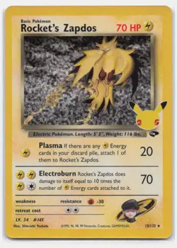 ROCKET'S ZAPDOS 15/132 HOLO CELEBRATIONS: CLASSIC COLLECTION POKEMON LP - Image 2