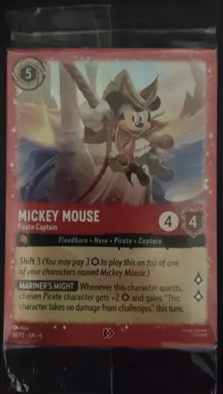 Mickey Mouse - Pirate Captain - 18/P2 - Lorcana - Promo Card - Holo Sealed - Image 1