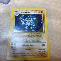 Machamp 8/102 LP 1st Edition Base Set Holo Rare Pokemon TCG Card 1999 Cosmic - Image 2