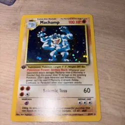 Machamp 8/102 LP 1st Edition Base Set Holo Rare Pokemon TCG Card 1999 Cosmic - Image 3