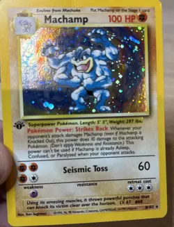 Machamp 8/102 LP 1st Edition Base Set Holo Rare Pokemon TCG Card 1999 Cosmic - Image 5