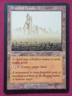 Magic The Gathering ODYSSEY DESERTED TEMPLE land card MTG - Image 1