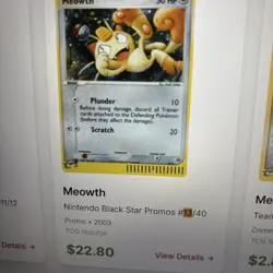 Meowth 013 Holo Rare Nintendo Black Star Promo Pokemon Card - Image 3
