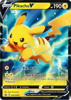 1x Pikachu V - SWSH063 - SWSH Black Star Promos NM-Mint Pokemon SWSH Black Star - Image 1