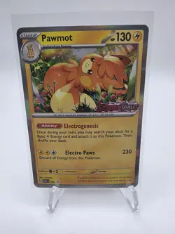 Pokemon Pawmot SVP006 Black Star Promo LP Scarlet and Violet Pre Release Stamp - Image 1