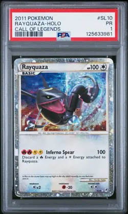 2011 POKEMON CALL OF LEGENDS #SL10 RAYQUAZA-HOLO PSA 1 - Image 1