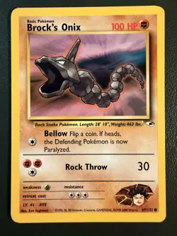 Pokemon TCG Brock's Onix 69/132 Gym Heroes WOTC LP - Image 1