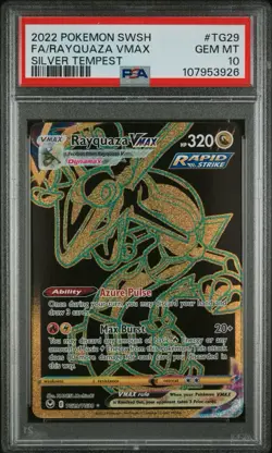 PSA 10 - Pokemon Sword & Shield Silver Tempest #TG29 - Rayquaza VMAX – Full Art - Image 1