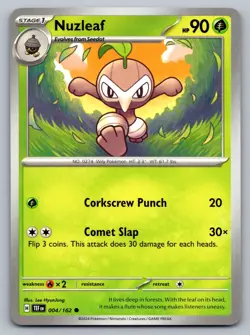 Pokemon TCG SV05: Temporal Forces Nuzleaf 004/162 - Image 1