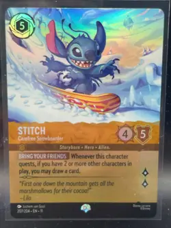Disney Lorcana - Winterspell - Stitch - Carefree Snowboarder 207/204 Epic - Image 1