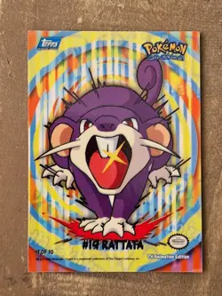 Rattata #S19 Topps Series 2 Puzzle Card - Blue Label - LP - Image 1