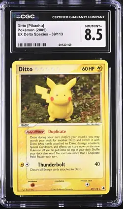 CGC 8.5 Ditto [Pikachu] 2005 EX Delta Species 39/113 Pokemon Card - Image 1