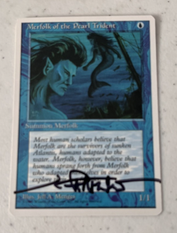Merfolk of the Pearl Trident ARTIST PROOF Jeff Menges Signed Mtg Magic Rare - Image 1