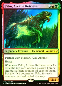 X 1 Pako, Arcane Retriever FOIL NM C20 Ikoria 013 Magic the Gathering - Image 1